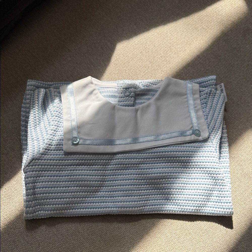 Blue and White Baby Bib